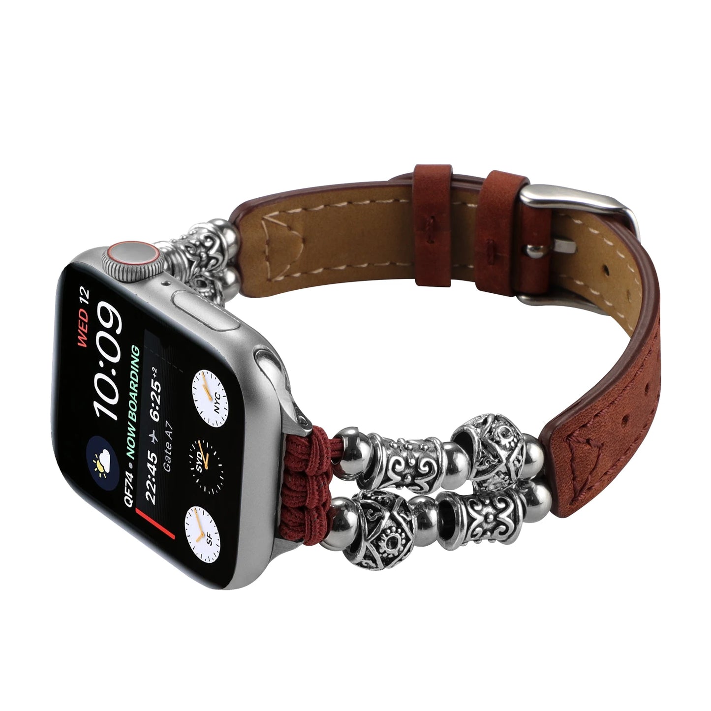 Leather Bracelet for Apple Watch iWatch Ultra2 Band 46m 45mm 44mm 41mm 40mm 42mm Series 10/9/8/7/6/5/4/3/SE