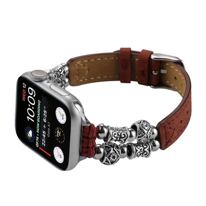 Leather Bracelet for Apple Watch iWatch Ultra2 Band 46m 45mm 44mm 41mm 40mm 42mm Series 10/9/8/7/6/5/4/3/SE