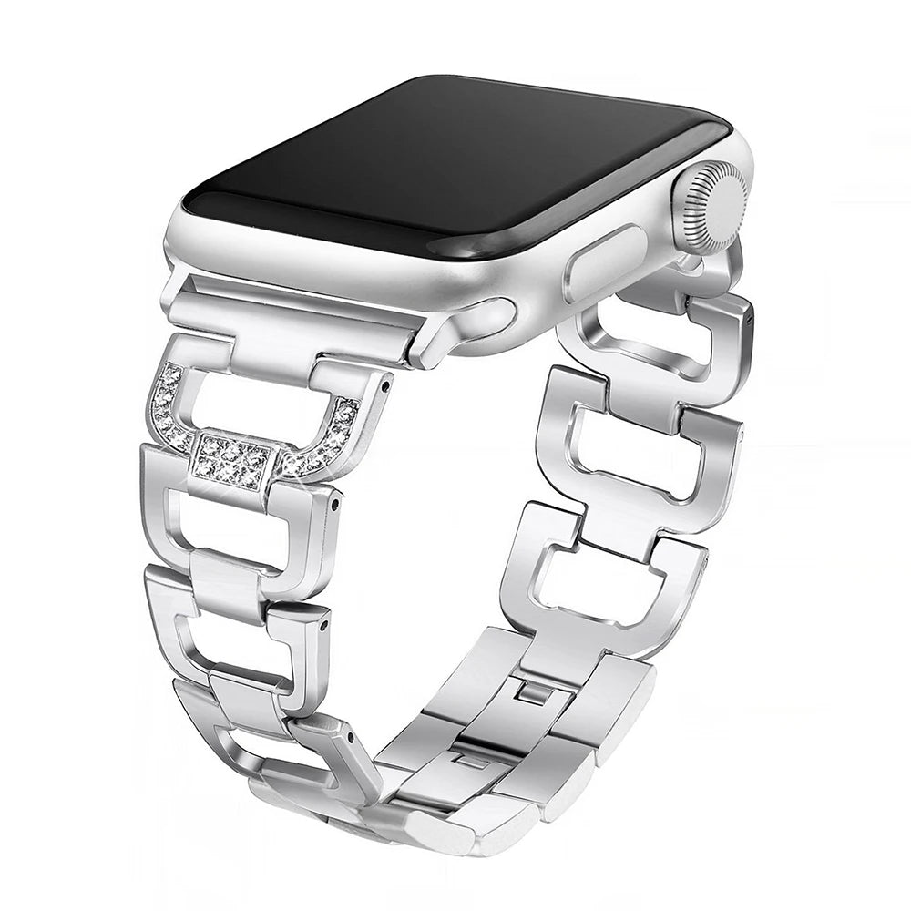 Luxury Diamond Stainless Steel Bracelet for Apple Watch Band iWatch Series Ultra2/10/9/8/7/6/5/4