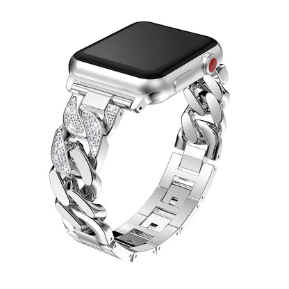 Luxury Diamond Stainless Steel Bracelet for Apple Watch Band iWatch Series Ultra2/10/9/8/7/6/5/4