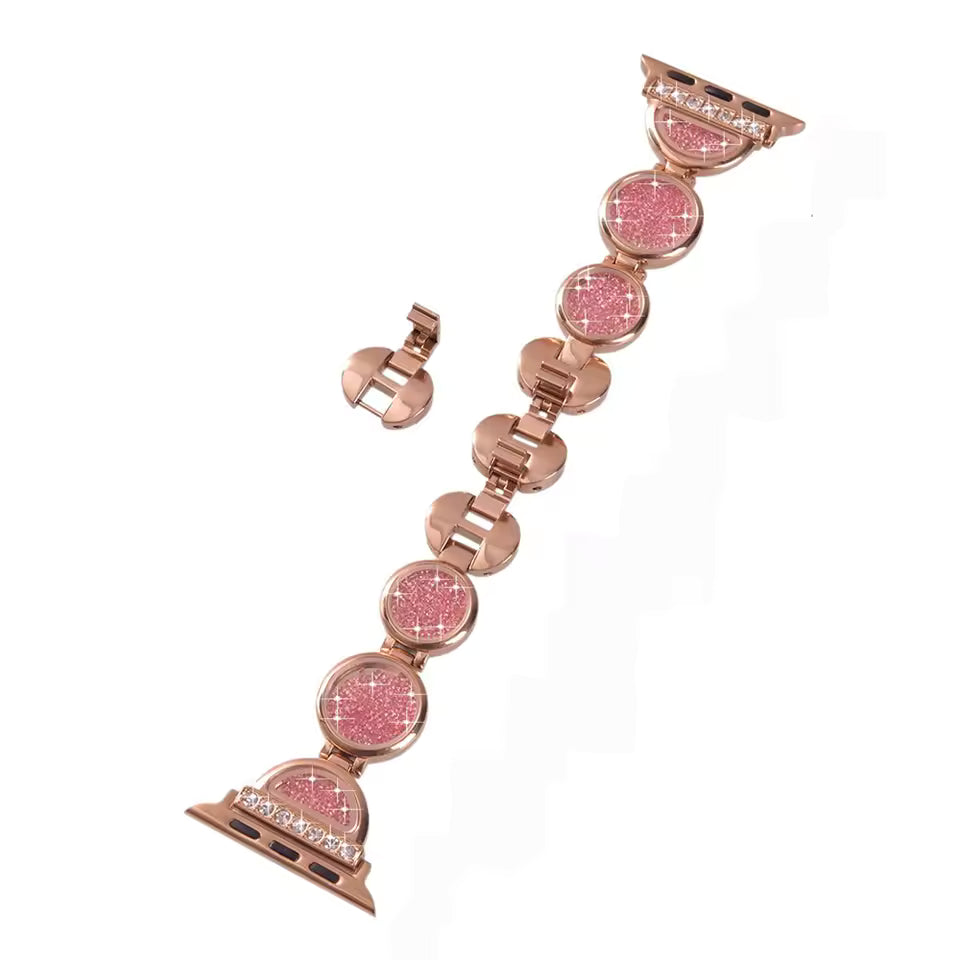 Luxury Stainless Steel Diamond Bracelet for Apple Watch Band iWatch Series Ultra3/11/10/9/8/7/6/5/4/SE