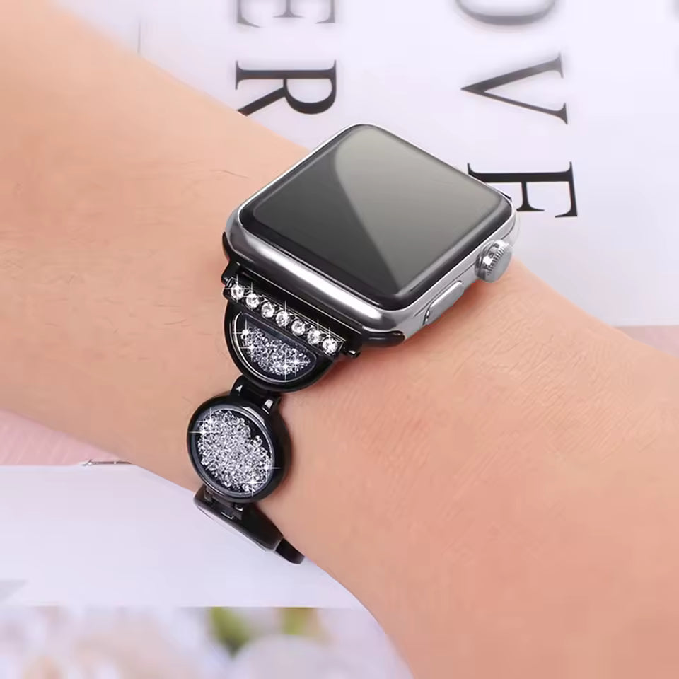 Luxury Stainless Steel Diamond Bracelet for Apple Watch Band iWatch Series Ultra3/11/10/9/8/7/6/5/4/SE