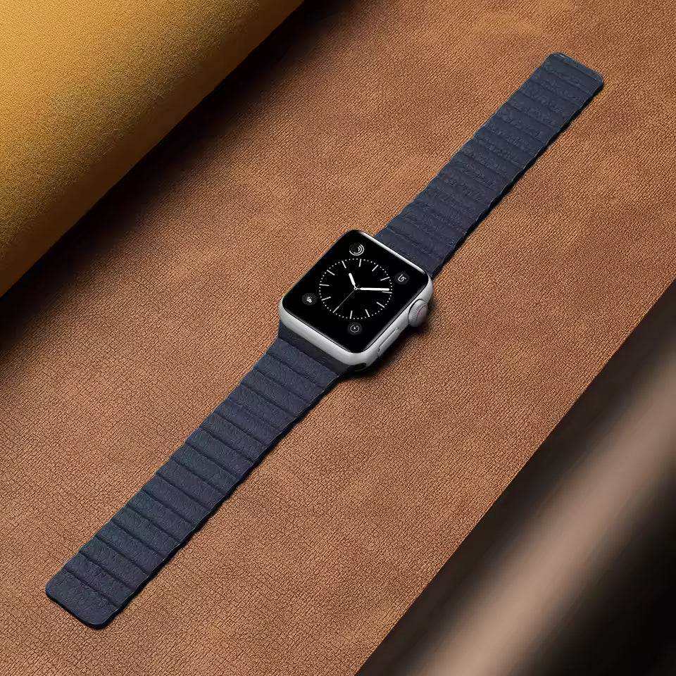 Magnetic Leather Loop Strap for Apple Watch Ultra Band 49mm 44mm 40mm 38mm 42mm 45mm 41mm Series 3/4/5/SE/7/8