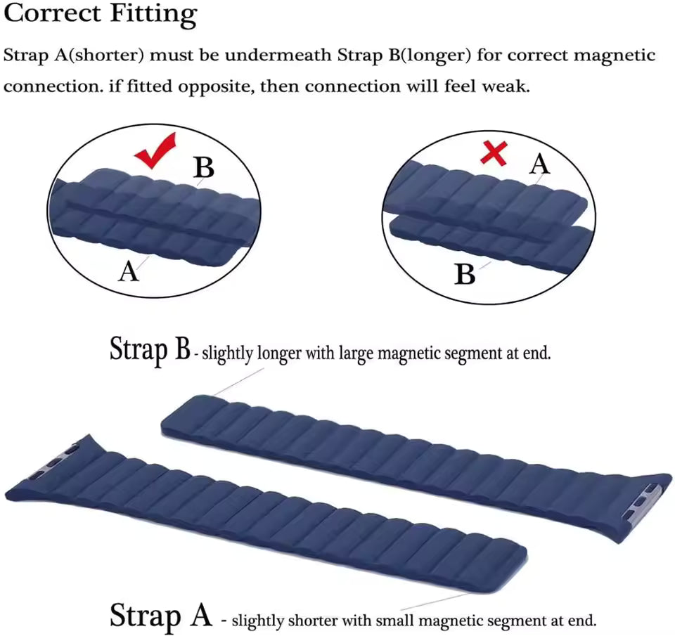 Magnetic Leather Loop Strap for Apple Watch Ultra Band 49mm 44mm 40mm 38mm 42mm 45mm 41mm Series 3/4/5/SE/7/8