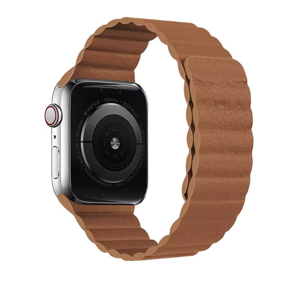 Magnetic Leather Loop Strap for Apple Watch Ultra Band 49mm 44mm 40mm 38mm 42mm 45mm 41mm Series 3/4/5/SE/7/8