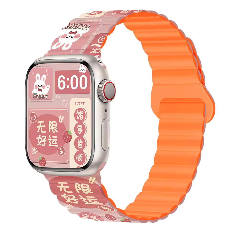 Magnetic Loop Silicone Strap for Apple Watch Ultra/2/10/9/8/7/6/5/4/3/SE2