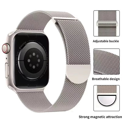 Magnetic Metal Milanese Bracelet for Apple Watch Band iWatch Series Ultra3/2/11/10/9/8/7/6/5/4/SE2