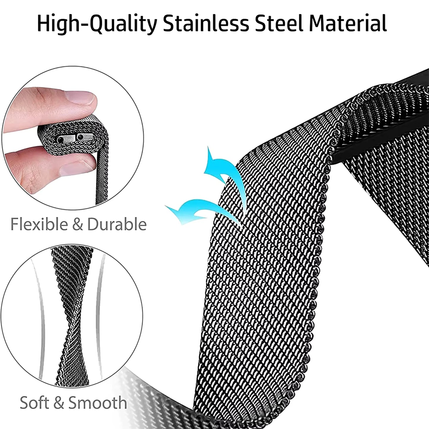 Magnetic Metal Milanese Bracelet for Apple Watch Band iWatch Series Ultra3/2/11/10/9/8/7/6/5/4/SE2