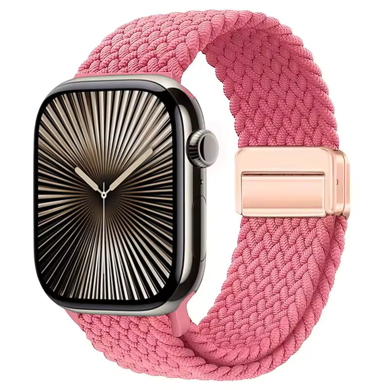 Magnetic Nylon Braided Bracelet for Apple Watch Band iWatch Series Ultra2/3/11/10/9/8/7/6/5/4/SE