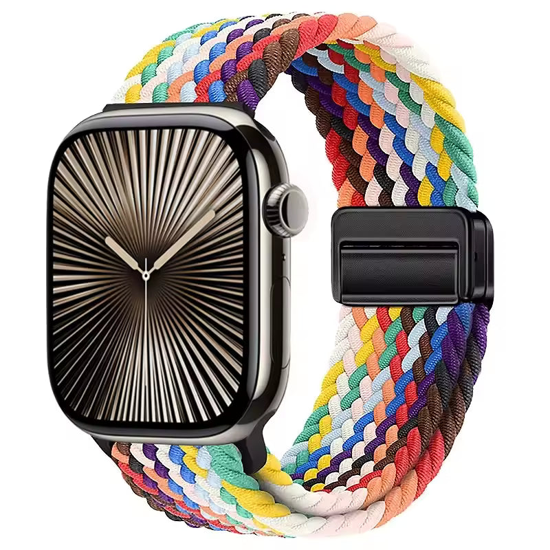 Magnetic Nylon Braided Bracelet for Apple Watch Band iWatch Series Ultra2/3/11/10/9/8/7/6/5/4/SE