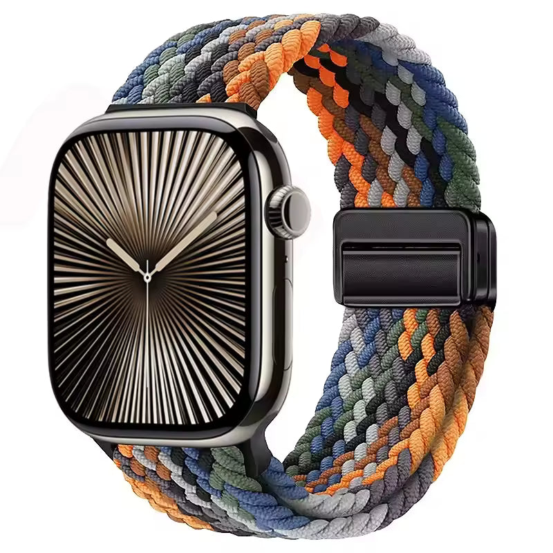 Magnetic Nylon Braided Bracelet for Apple Watch Band iWatch Series Ultra2/3/11/10/9/8/7/6/5/4/SE