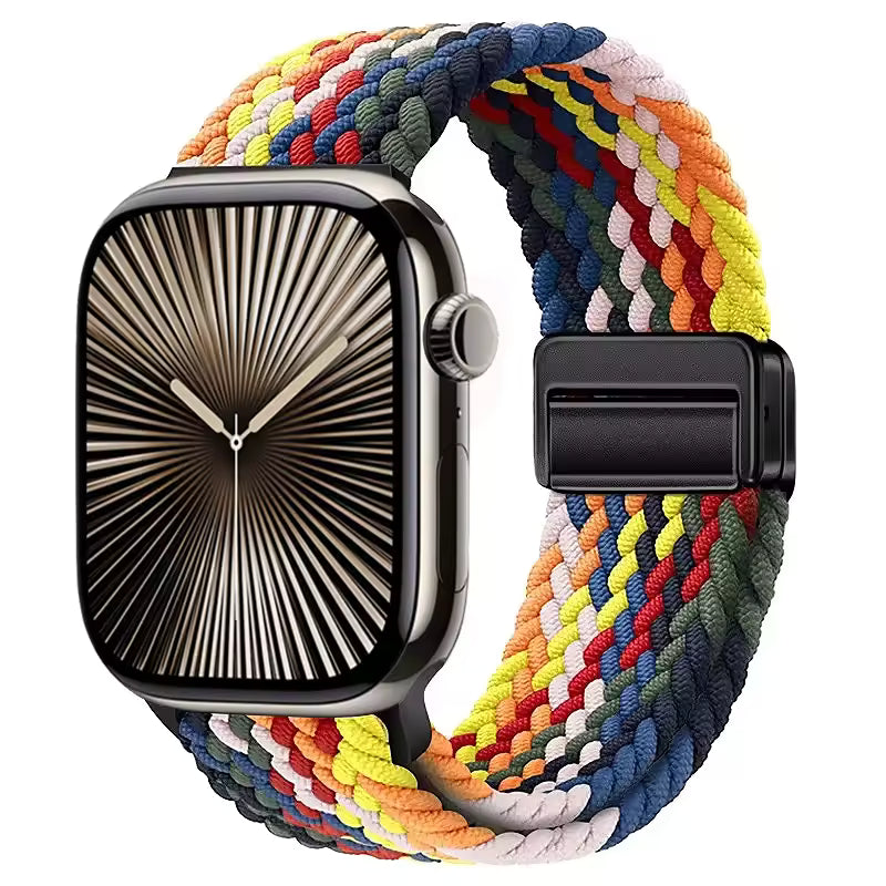 Magnetic Nylon Braided Bracelet for Apple Watch Band iWatch Series Ultra2/3/11/10/9/8/7/6/5/4/SE