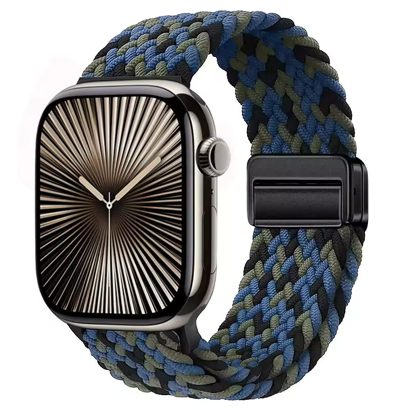 Magnetic Nylon Braided Bracelet for Apple Watch Band iWatch Series Ultra2/3/11/10/9/8/7/6/5/4/SE