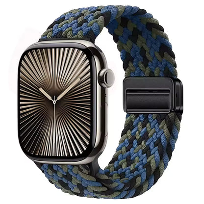 Magnetic Nylon Braided Bracelet for Apple Watch Band iWatch Series Ultra2/3/11/10/9/8/7/6/5/4/SE