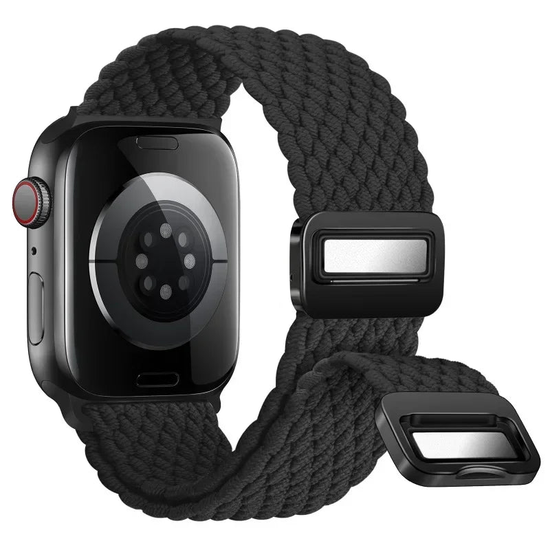 Magnetic Nylon Braided Bracelet for Apple Watch Band iWatch Series Ultra2/3/11/10/9/8/7/6/5/4/SE