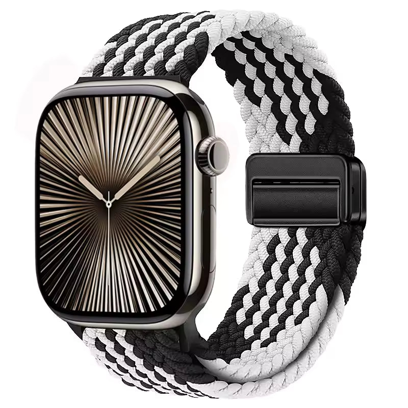 Magnetic Nylon Braided Bracelet for Apple Watch Band iWatch Series Ultra2/3/11/10/9/8/7/6/5/4/SE