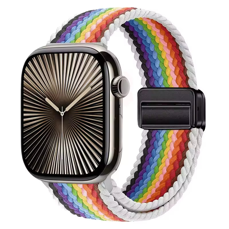 Magnetic Nylon Braided Bracelet for Apple Watch Band iWatch Series Ultra2/3/11/10/9/8/7/6/5/4/SE