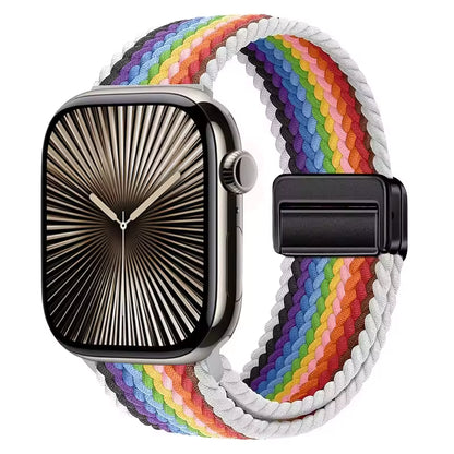 Magnetic Nylon Braided Bracelet for Apple Watch Band iWatch Series Ultra2/3/11/10/9/8/7/6/5/4/SE