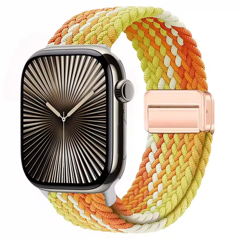 Magnetic Nylon Braided Bracelet for Apple Watch Band iWatch Series Ultra2/3/11/10/9/8/7/6/5/4/SE