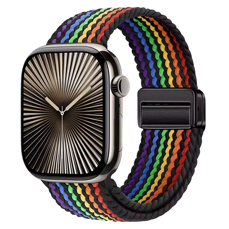 Magnetic Nylon Braided Bracelet for Apple Watch Band iWatch Series Ultra2/3/11/10/9/8/7/6/5/4/SE