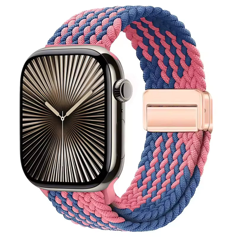 Magnetic Nylon Braided Bracelet for Apple Watch Band iWatch Series Ultra2/3/11/10/9/8/7/6/5/4/SE