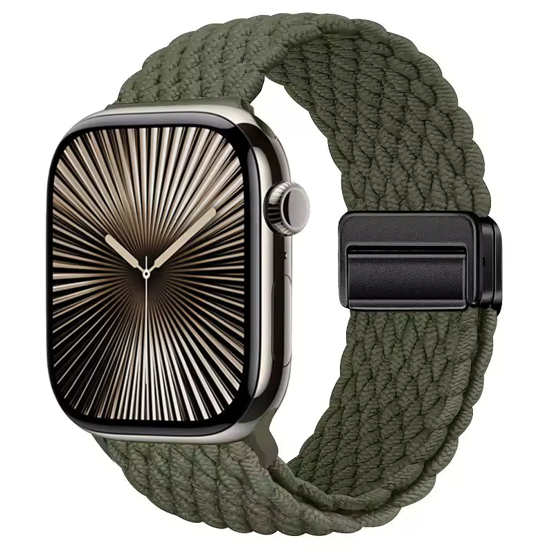 Magnetic Nylon Braided Bracelet for Apple Watch Band iWatch Series Ultra2/3/11/10/9/8/7/6/5/4/SE