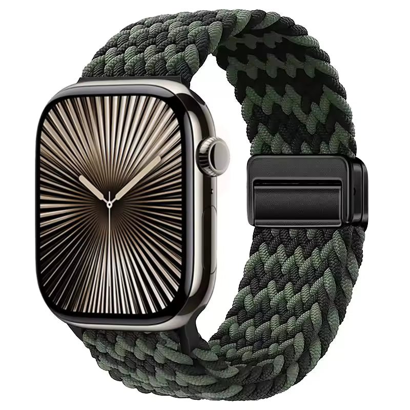 Magnetic Nylon Braided Bracelet for Apple Watch Band iWatch Series Ultra2/3/11/10/9/8/7/6/5/4/SE