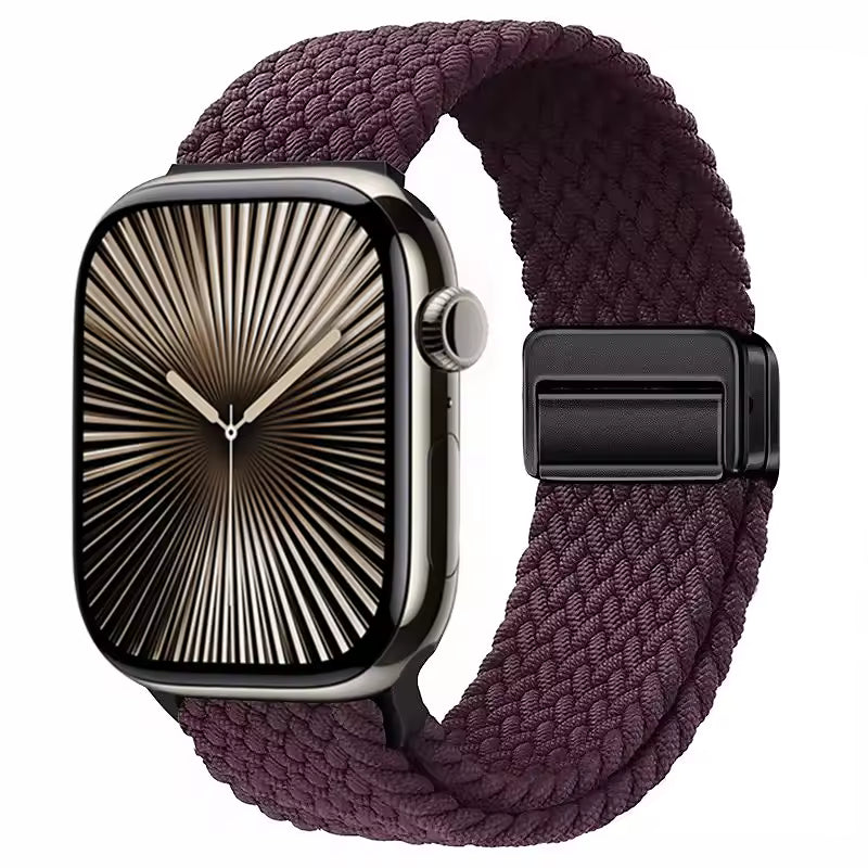 Magnetic Nylon Braided Bracelet for Apple Watch Band iWatch Series Ultra2/3/11/10/9/8/7/6/5/4/SE