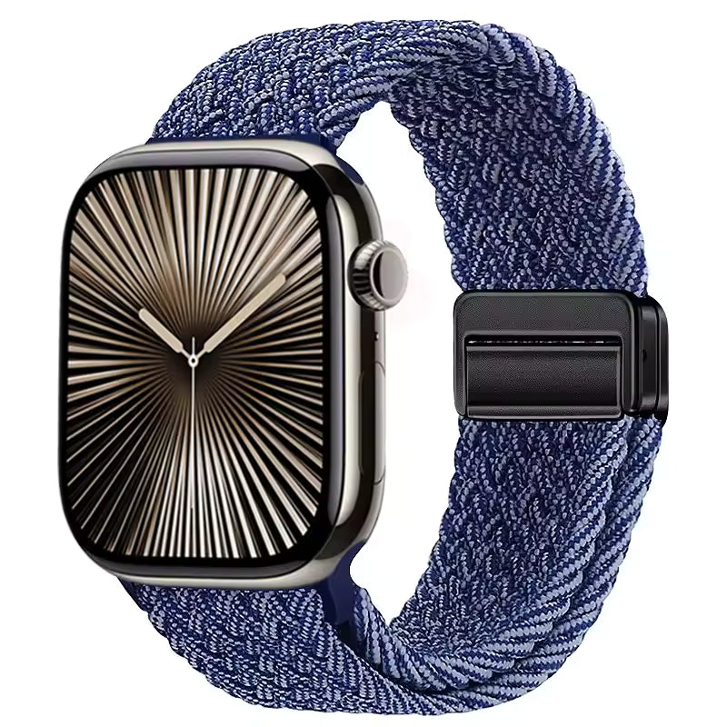 Magnetic Nylon Braided Bracelet for Apple Watch Band iWatch Series Ultra2/3/11/10/9/8/7/6/5/4/SE