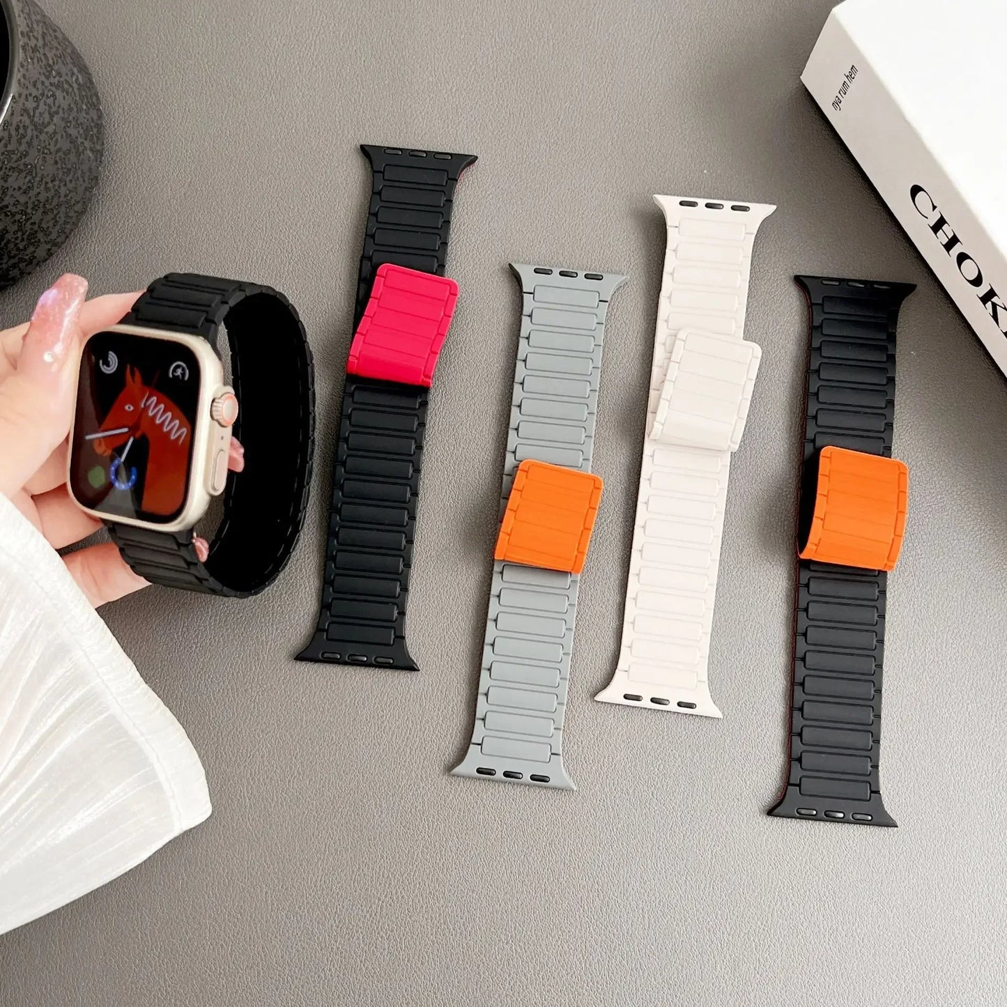 Magnetic Silicone Strap for Apple Watch Band iWatch Series Ultra3/2/11/10/9/8/7/6/5/SE