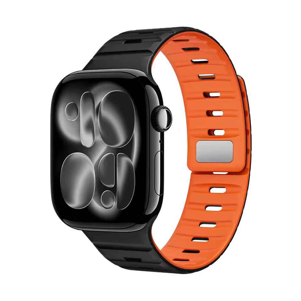 Magnetic Wave Silicone Strap for Apple Watch Band iWatch Series 11/10/Ultra3/2/1/9/8/7/6/5/SE3