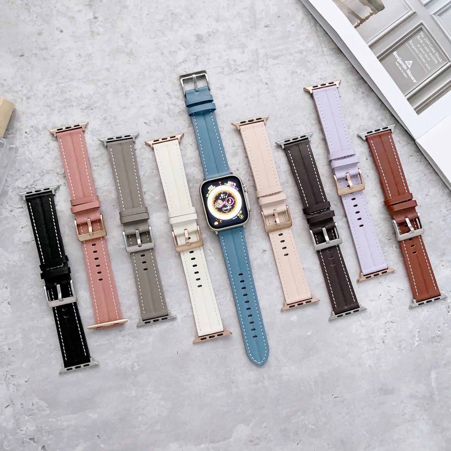 Manual Needlework Leather Strap for Apple Watch iWatch Ultra2 Band 44mm 42mm 40mm 49mm  46mm 45mm 41mm Series 6/5/4/3/SE/10/9/8/7
