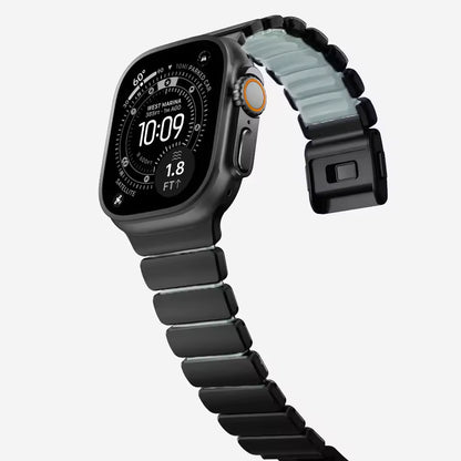 Men's Metal Rubber Magnetic Strap for Apple Watch Ultra 3/2 Band 49mm 46mm 45mm 44mm Series 11/10/9/8