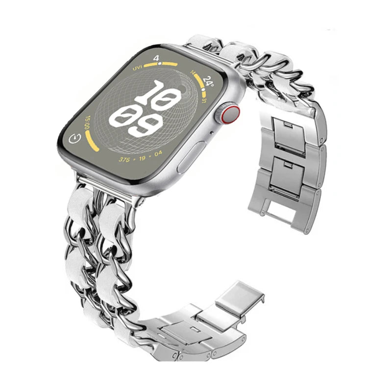 Metal Chain Bracelet for Apple Watch Band iWatch Series Ultra3/2/11/10/9/8/7/6/5/4/SE
