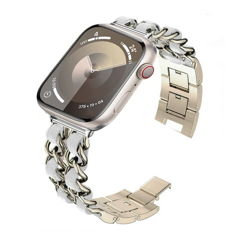 Metal Chain Bracelet for Apple Watch Band iWatch Series Ultra3/2/11/10/9/8/7/6/5/4/SE