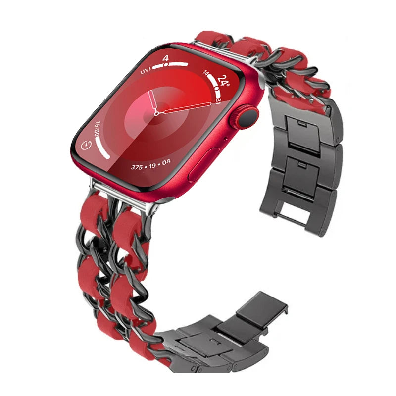 Metal Chain Bracelet for Apple Watch Band iWatch Series Ultra3/2/11/10/9/8/7/6/5/4/SE