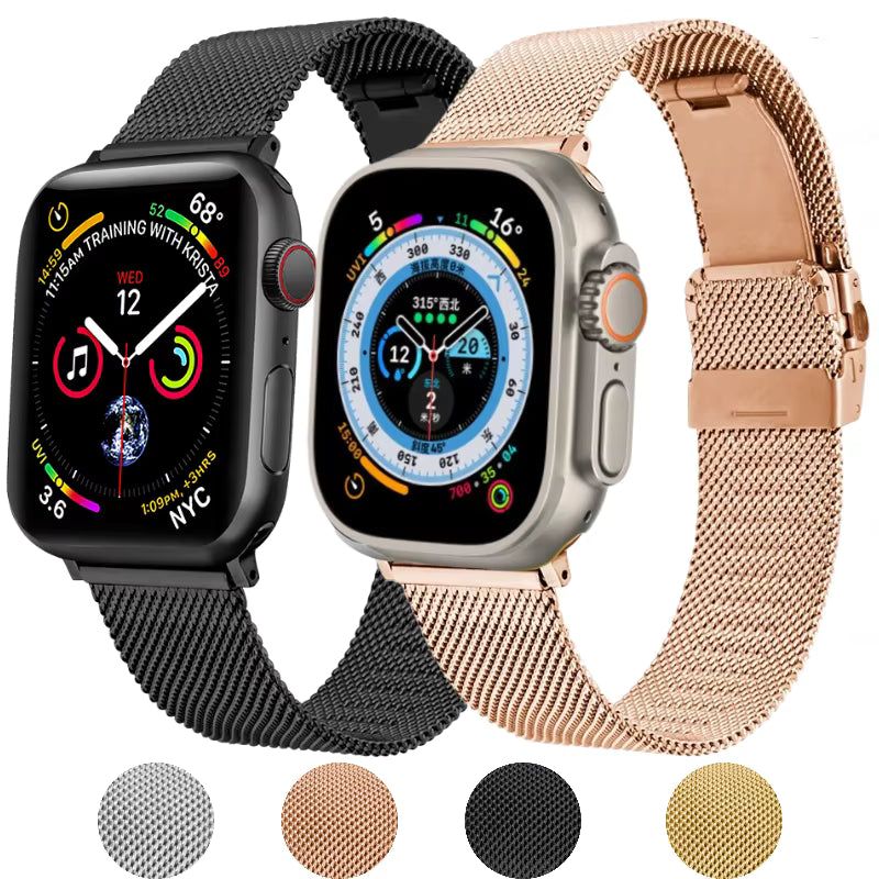 Metal Milanese Bracelet for Apple Watch Band iWatch Series Ultra2/10/9/8/7/6/5/4/SE