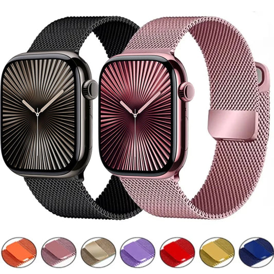 Milanese Double Section Magnetic Strap for Apple Watch Ultra2 Band 49mm 46mm 45mm 41mm 44mm 40mm 42mm Series 10/9/8/7/6/5/4/SE