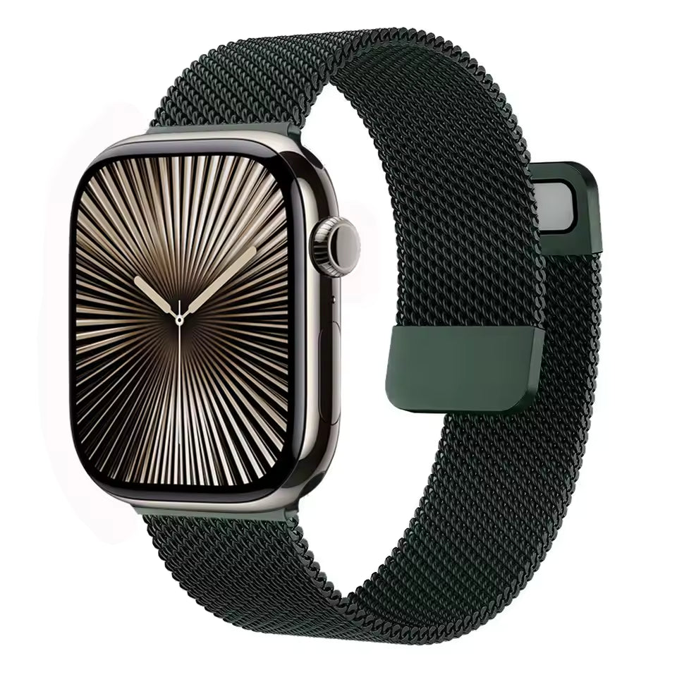 Milanese Double Section Magnetic Strap for Apple Watch Ultra2 Band 49mm 46mm 45mm 41mm 44mm 40mm 42mm Series 10/9/8/7/6/5/4/SE