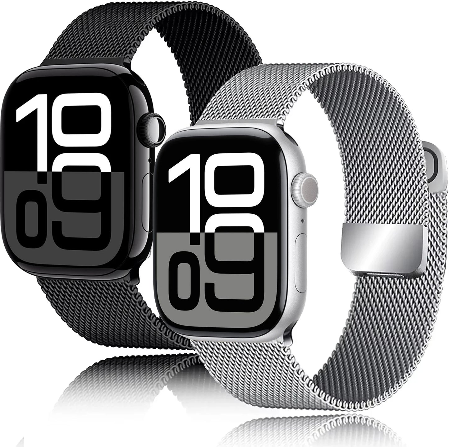 Milanese Double Section Magnetic Strap for Apple Watch Ultra2 Band 49mm 46mm 45mm 41mm 44mm 40mm 42mm Series 10/9/8/7/6/5/4/SE