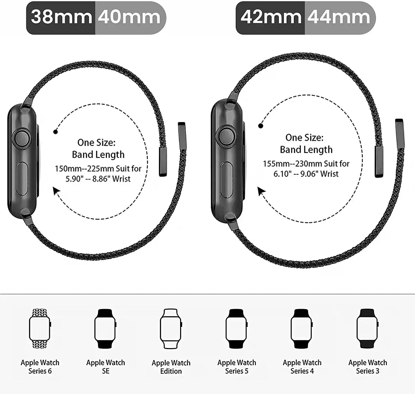 Milanese Double Section Magnetic Strap for Apple Watch Ultra2 Band 49mm 46mm 45mm 41mm 44mm 40mm 42mm Series 10/9/8/7/6/5/4/SE