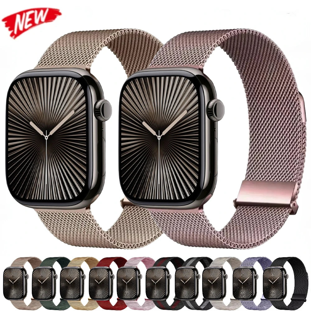 Milanese Magnetic Strap for Apple Watch Ultra2 Band 49mm 46mm 45mm 41mm 44mm 40mm Series 10/9/8/7/6/5/4/SE