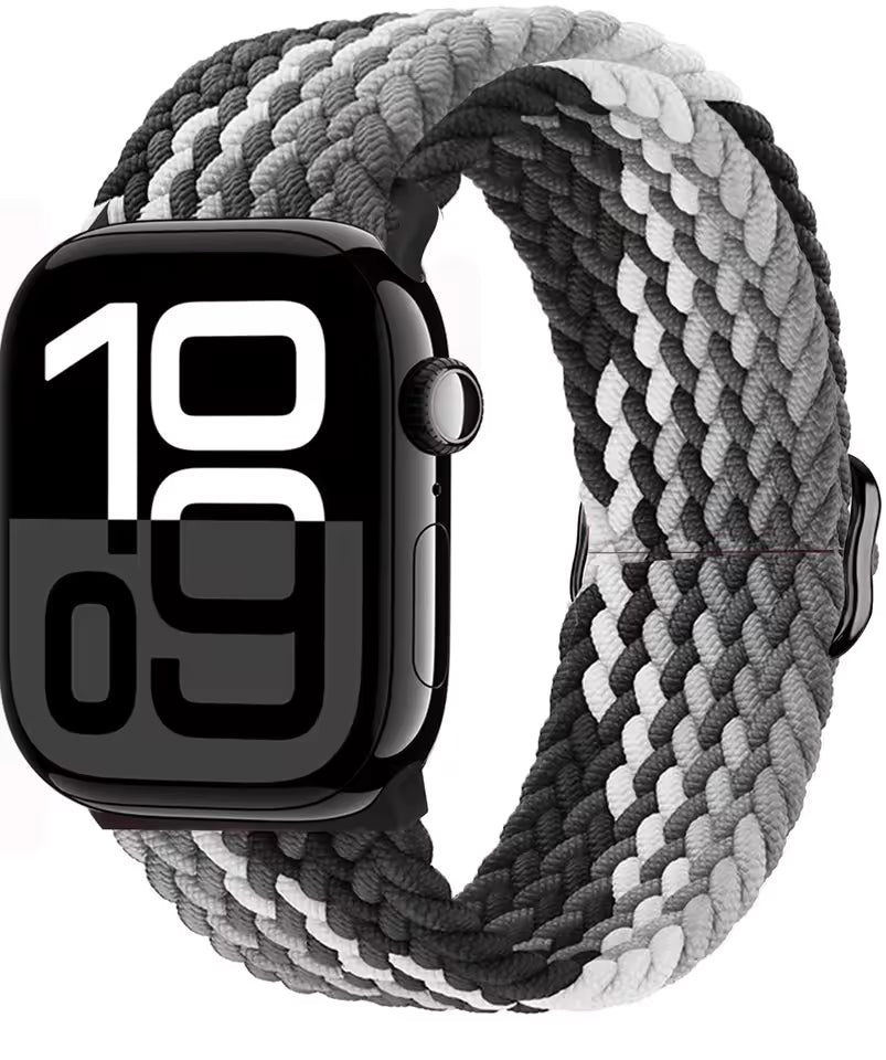 Nylon Braided Loop Elastic Strap for Apple Watch Band iWatch Series Ultra/2/10/9/8/7/6/5/4/SE/3