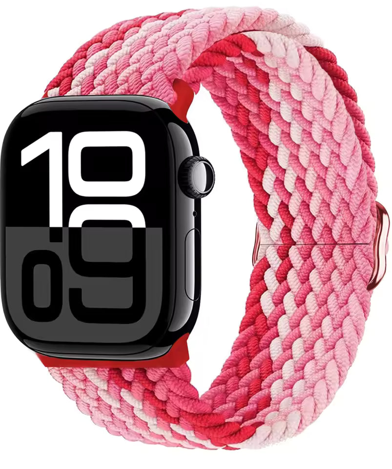 Nylon Braided Loop Elastic Strap for Apple Watch Band iWatch Series Ultra/2/10/9/8/7/6/5/4/SE/3