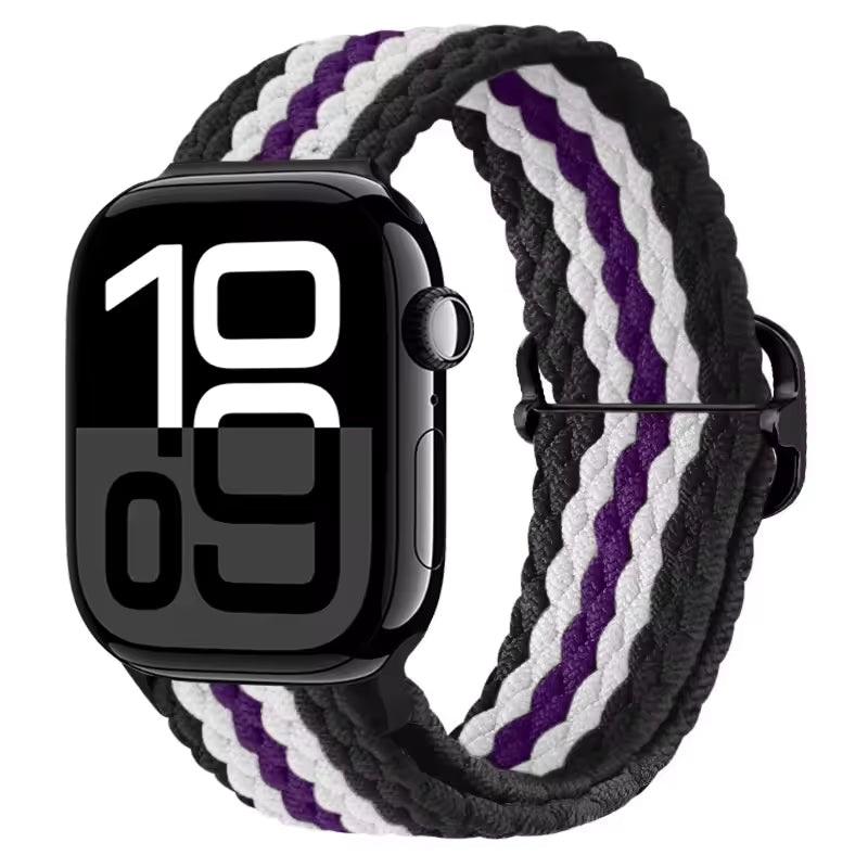 Nylon Braided Loop Elastic Strap for Apple Watch Band iWatch Series Ultra/2/10/9/8/7/6/5/4/SE/3