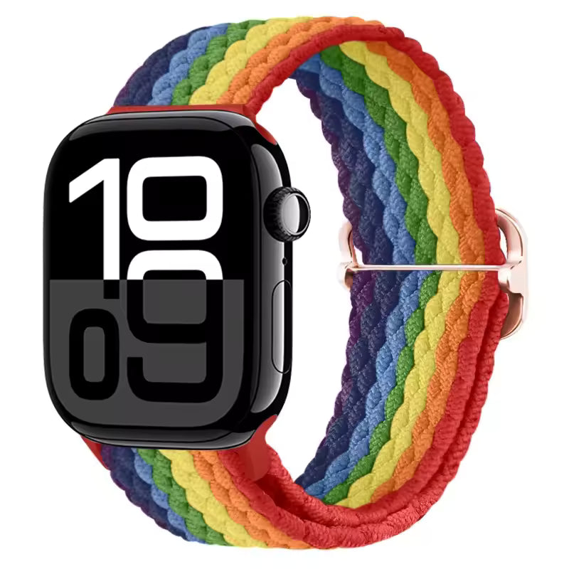 Nylon Braided Loop Elastic Strap for Apple Watch Band iWatch Series Ultra/2/10/9/8/7/6/5/4/SE/3