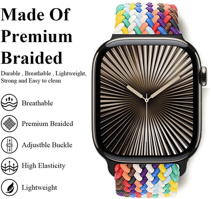 Nylon Braided Loop Elastic Strap for Apple Watch Band iWatch Series Ultra/2/10/9/8/7/6/5/4/SE/3