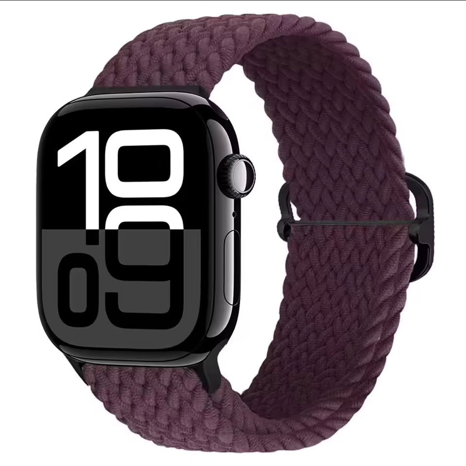 Nylon Braided Loop Elastic Strap for Apple Watch Band iWatch Series Ultra/2/10/9/8/7/6/5/4/SE/3
