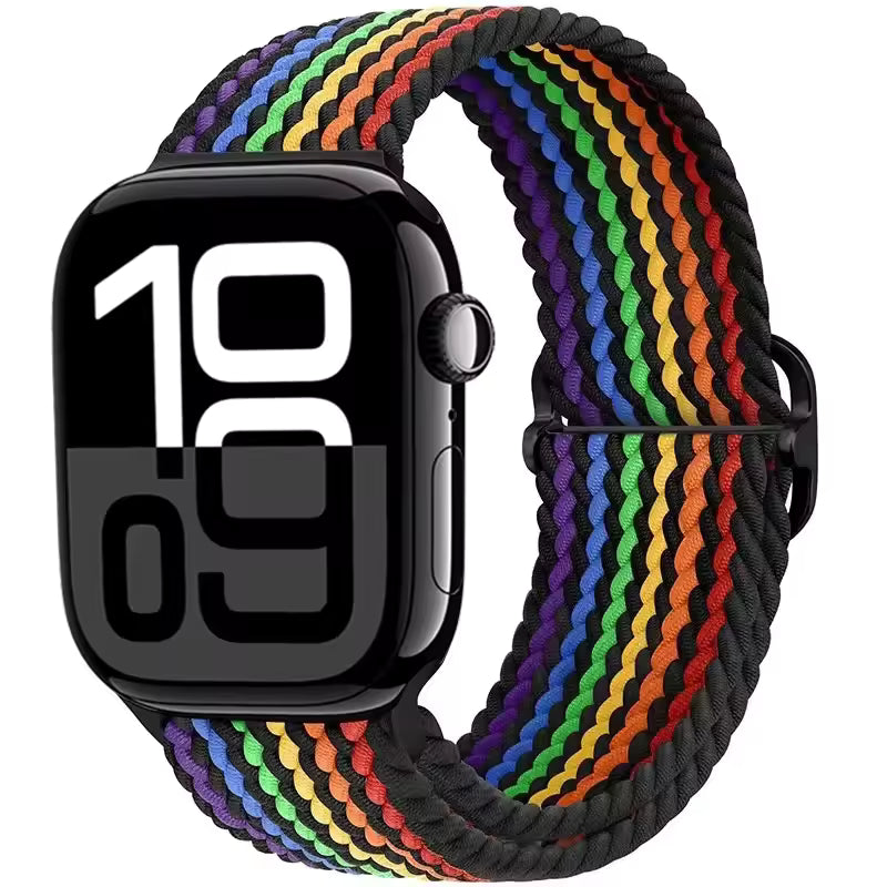 Nylon Braided Loop Elastic Strap for Apple Watch Band iWatch Series Ultra/2/10/9/8/7/6/5/4/SE/3