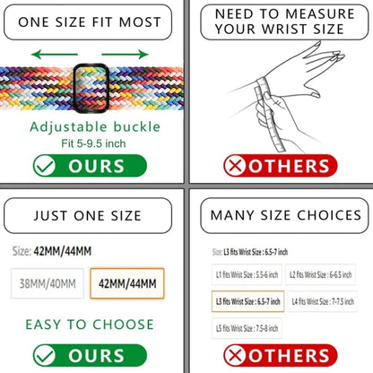 Nylon Braided Loop Elastic Strap for Apple Watch Band iWatch Series Ultra/2/10/9/8/7/6/5/4/SE/3